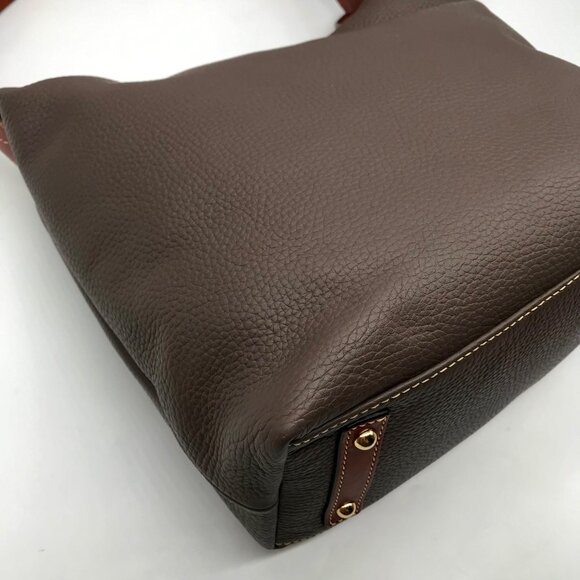 Dooney & Bourke Gray Pebbled Grain Leather Paige Sac Shoulder Bag - Picture 9 of 11